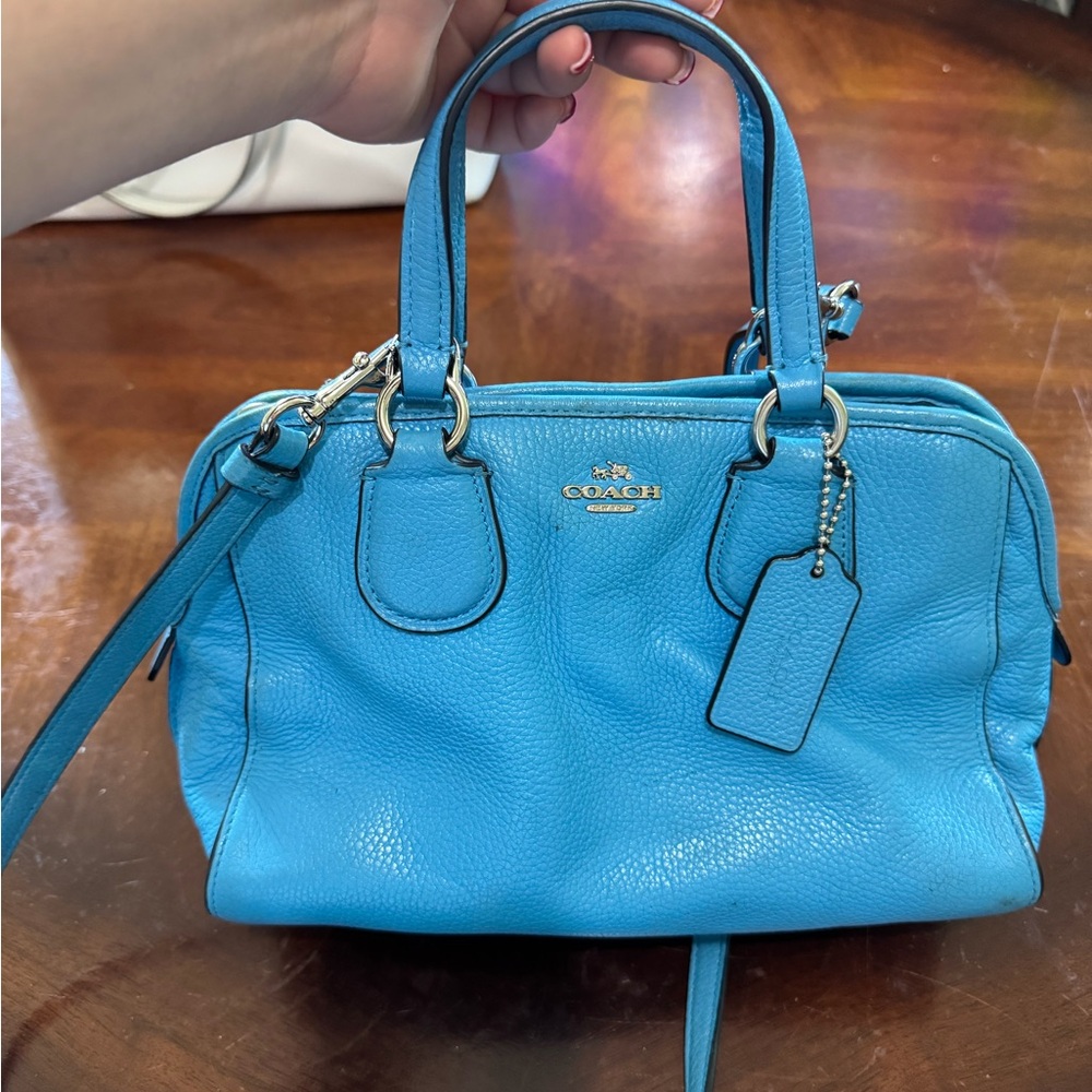Coach Vibrant Blue Leather Satchel